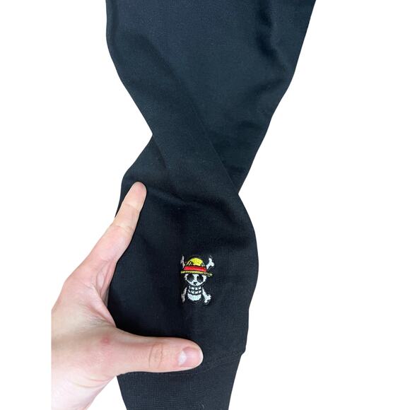 Monkey D Luffy One Piece Just Hoods AWDis Embriodered Anime Hoodie Black Sz Med - Picture 5 of 9